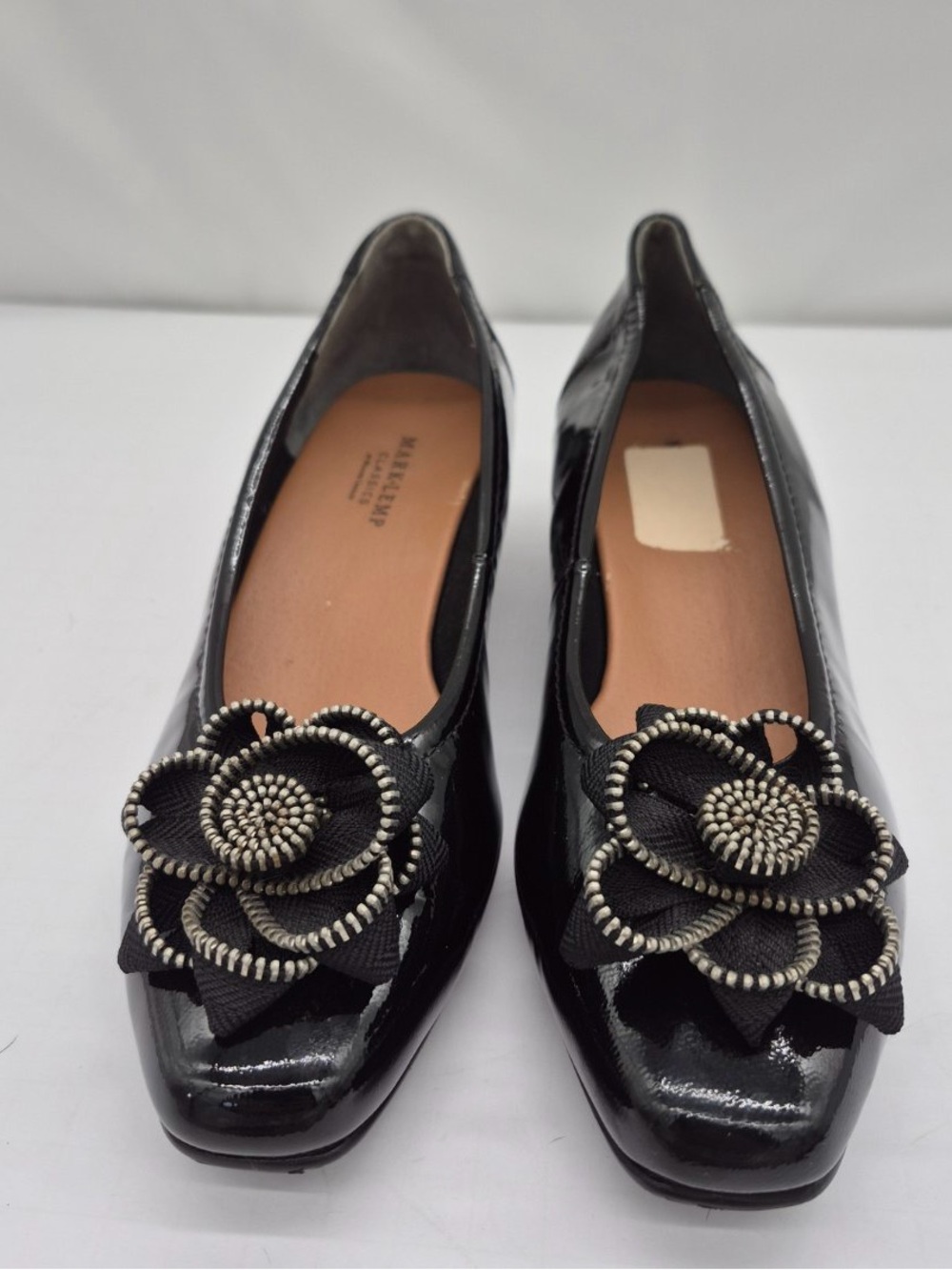 Mark Lemp Classics Cradles Pumps Womens 10 Gothic Grunge Bikercore Zipper Flower